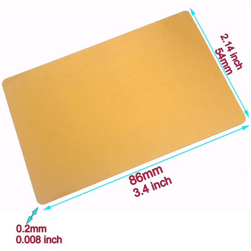 Ebamaz 100PCS Aluminum Alloy Metal Card Plate 3.4 X2.13X0.008 inch for Laser Engrave (Golden, Blank,Thin) - Image 2